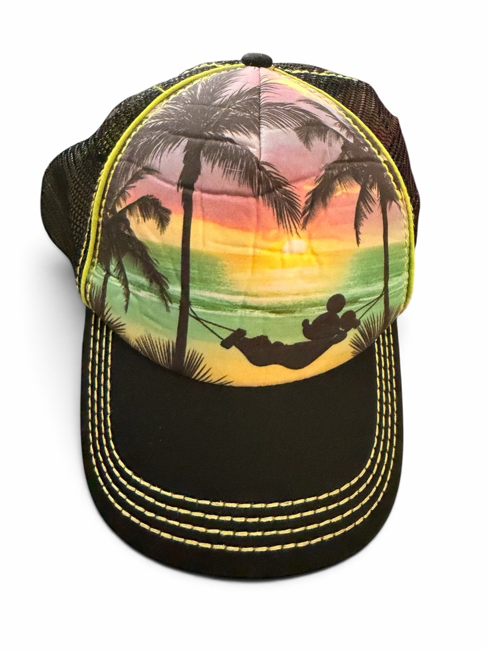 Adult Disney Parks Mickey Sunset Hammock Trucker Hat (NWT)